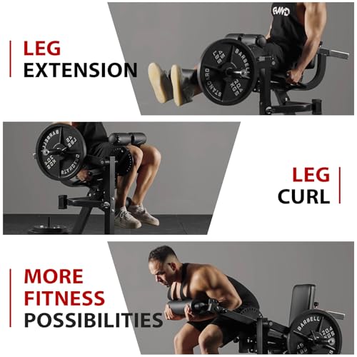 Leg Extension and Curl Machine, Adjustable Leg Exercise Bench for Home Gym N782