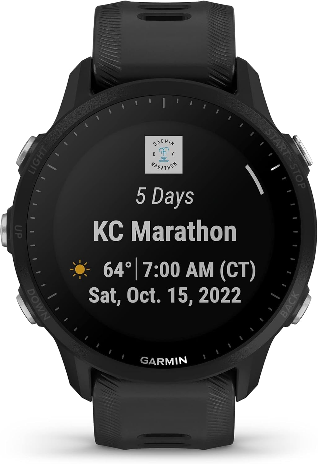 GPS Running Smartwatch for Triathletes, Long-Lasting Battery, Black W58135