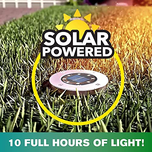 Solar Disk Lights Outdoor, Waterproof LED, Set of 8 X46883