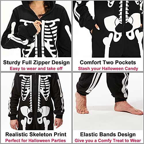 Skeleton Plush Pajamas Onesie for Women P2535