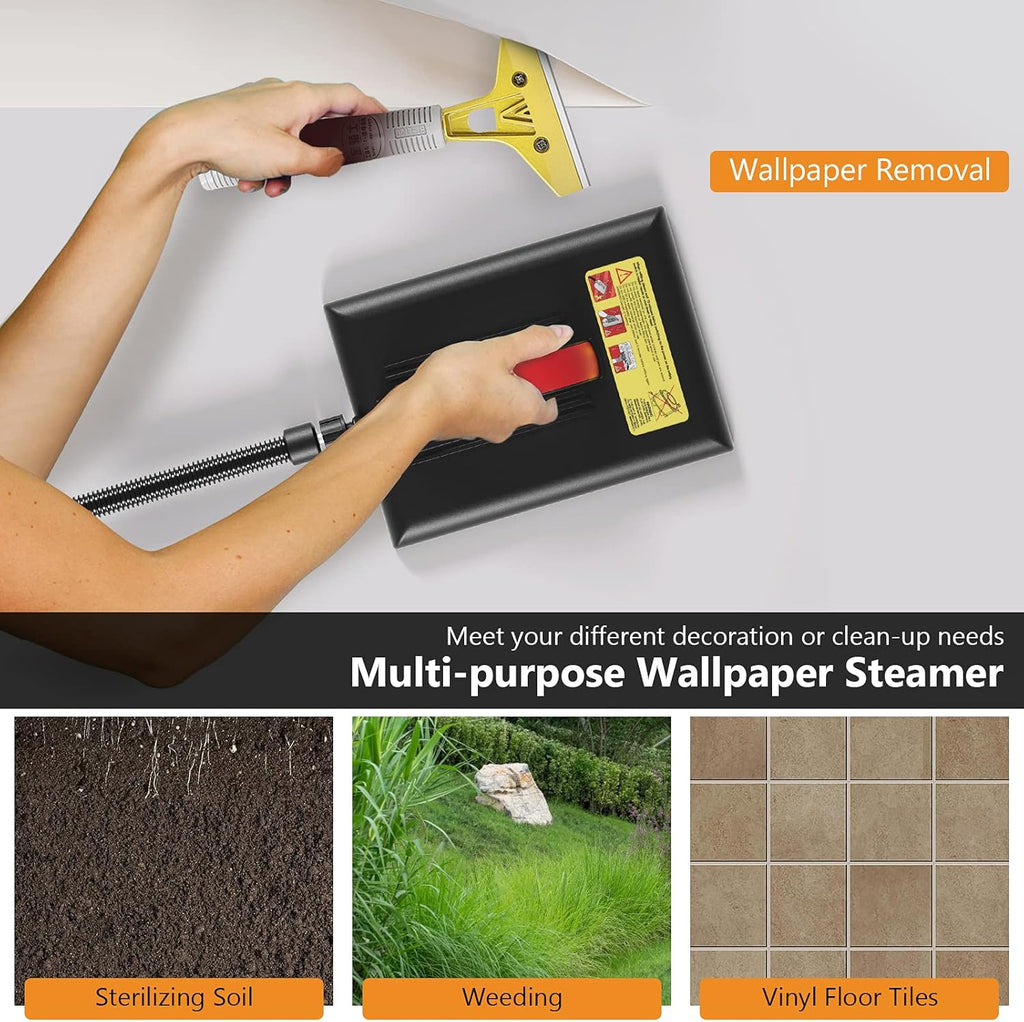 Wallpaper Steamer with 10FT Hose and Large Steam Plate D892683
