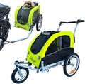Booyah Medium Dog Stroller & Pet Bike Trailer and with Suspension - Florescent Green