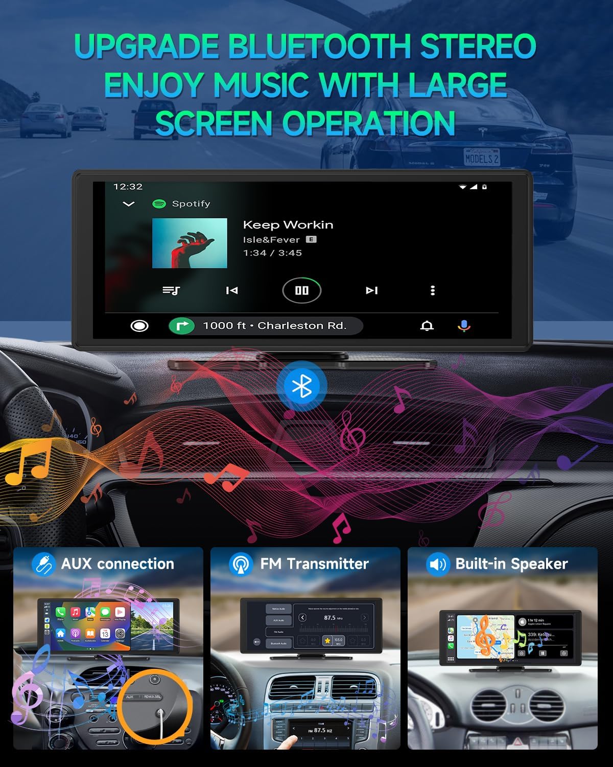 Wireless Car Stereo with 9.3" HD Touchscreen, CarPlay & Android Auto H57601