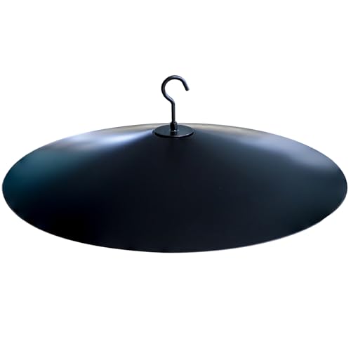 17" Metal Squirrel Baffle for Bird Feeder Pole & Baffle for Bird Feeder, Extra Large Squirrel Guards Protect Outside Pole Mount Bird House Outdoor Shepherd’s Hook-Black