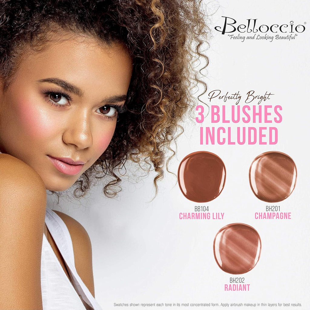 Airbrush Makeup System with 4 Foundation Shades, Blush, Bronzer & Highlighters J814