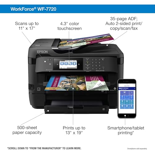 Wireless Wide-format Color Inkjet Printer with Copy, Scan, Fax and Ethernet E39046