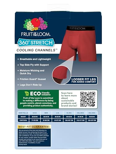 Men's 360 Stretch Boxer Briefs, Quick Dry & Moisture Wicking G36956