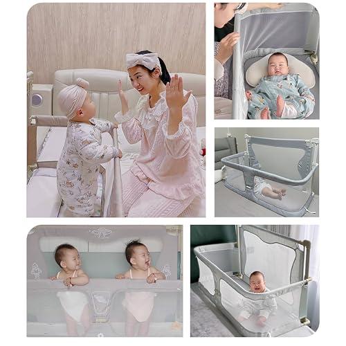 3 in 1 Baby Bassinet Bedside Sleeper with Breathable Mesh Window V8404