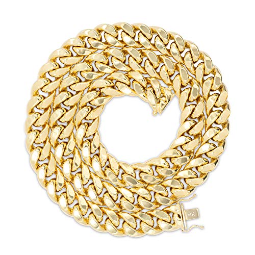 14k Yellow Gold Miami Cuban Link Chain Necklace A9895