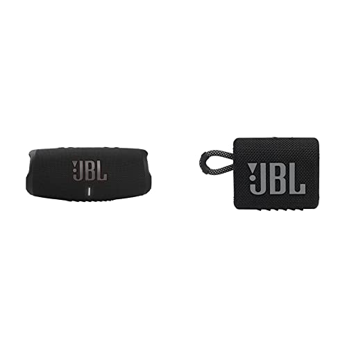 JBL Charge 5 Waterproof Portable Speaker with Built in Powerbank and gSport Carbon Fiber Case (Gray)