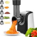 Electric Cheese Grater, 5 in 1 Professional Cheese Grater Electric Vegetable Slicer, Rotary Electric Slicer/Shredder Spiralizer for Veggies, Grated Carrots, Salad, Broccoli Slaw, Cheeses, Fruits, 150W