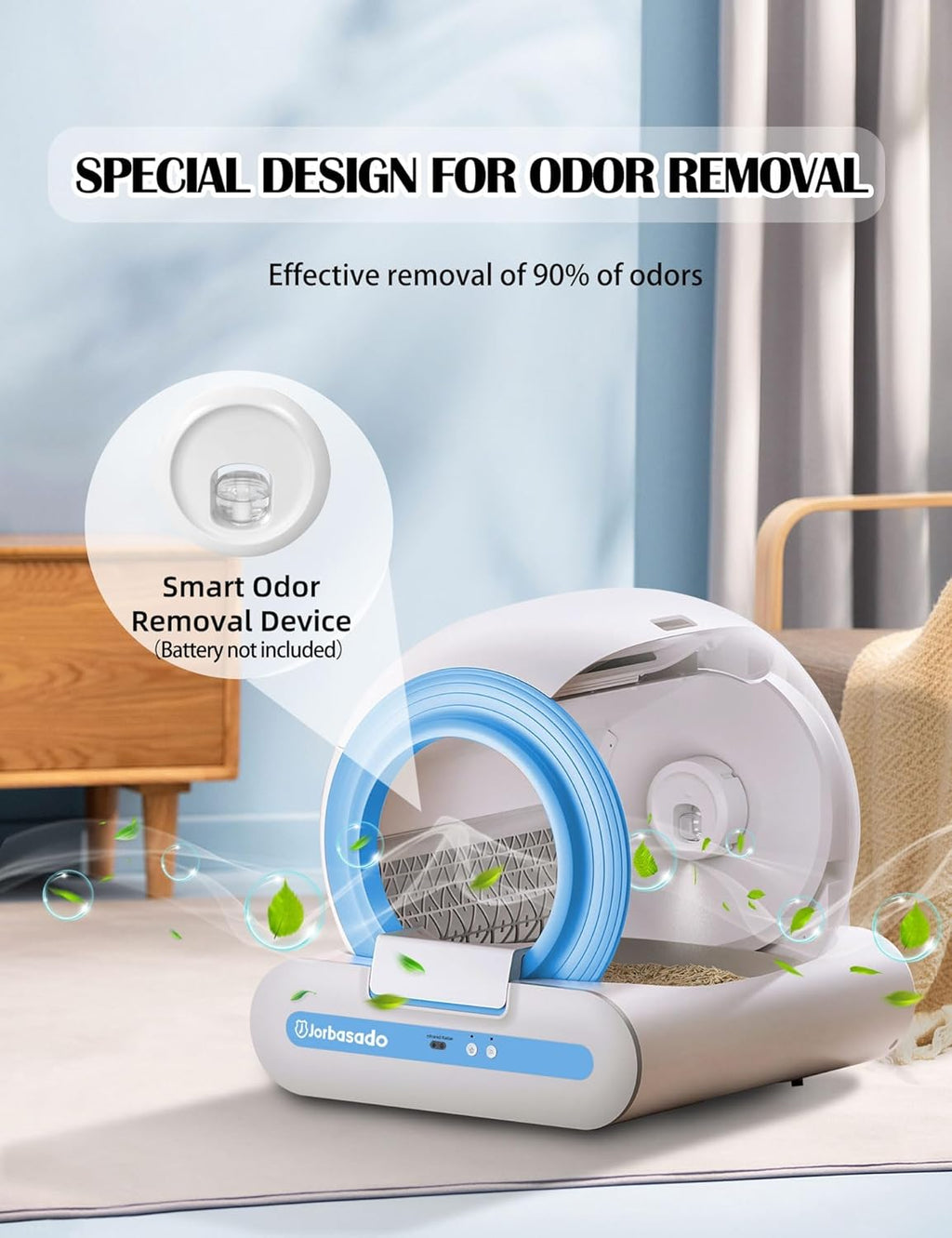 Automatic Self Cleaning Cat Litter Box with App Odor Control H7220