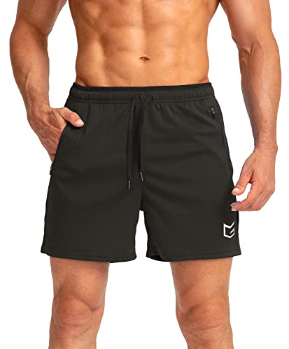 Men's Running Shorts with Zipper Pockets Quick Dry 5" Z842