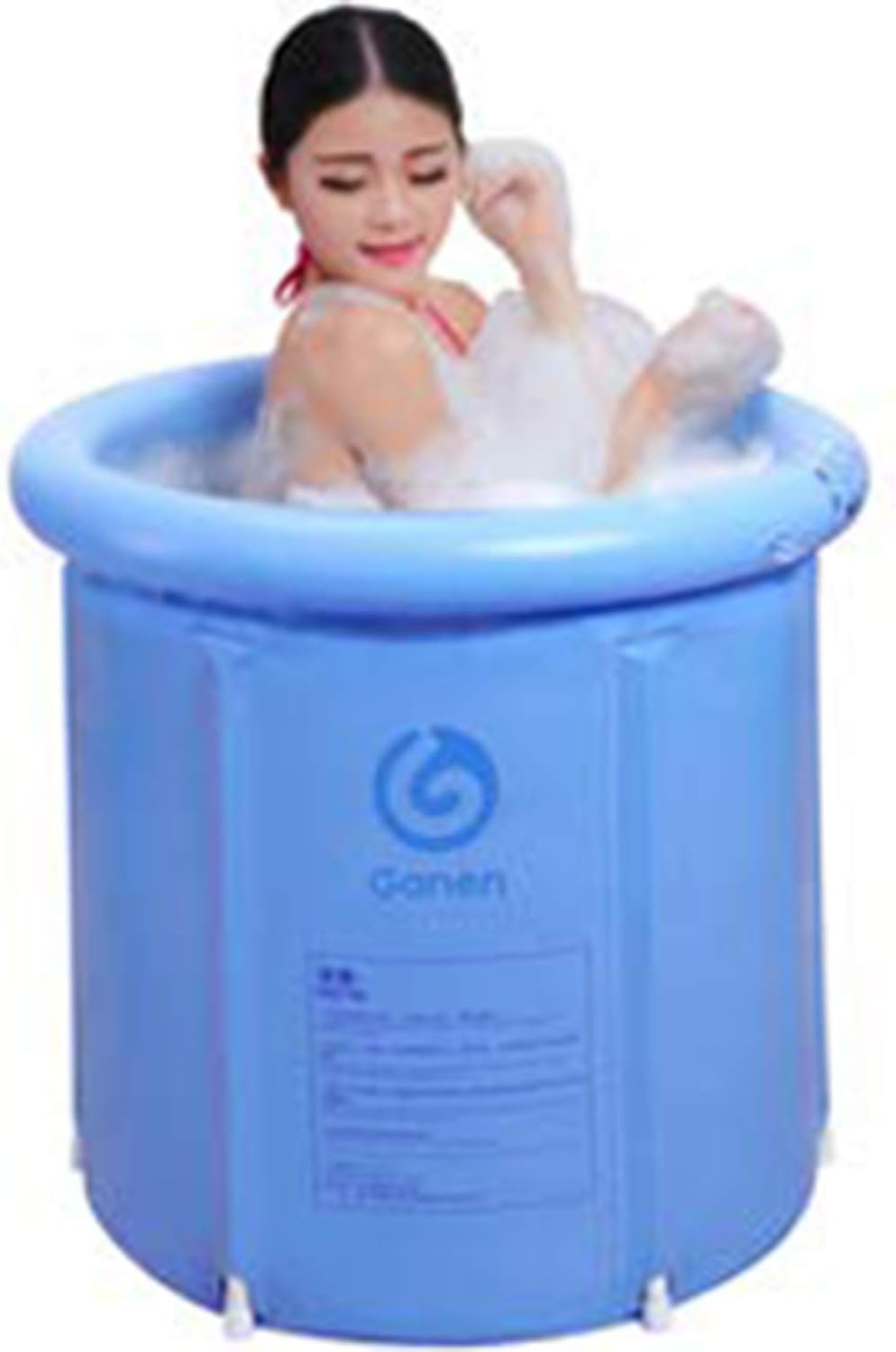 Folding Bathtub for Adults, Portable Plastic, Blue X6589