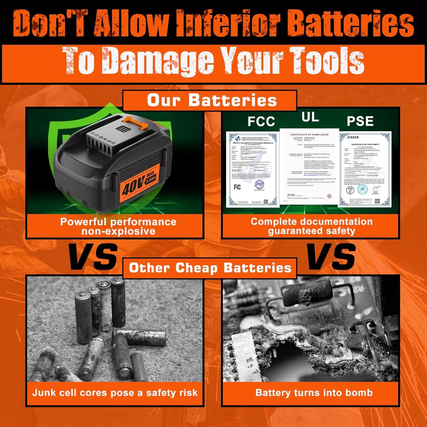 40V 3.5Ah Replacement Battery for 40V Cordless Tools S713