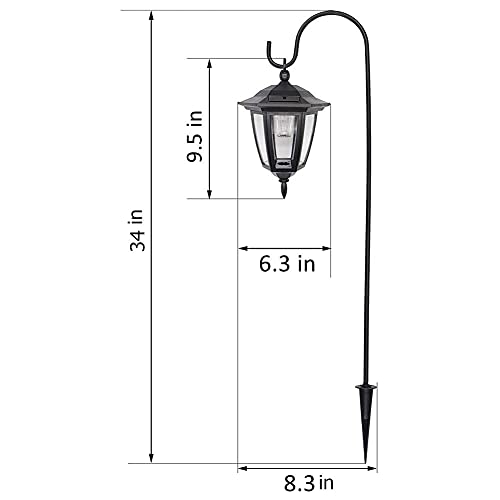 Solar Hanging Lanterns with Shepherd Hooks, Warm White LED, 2 Pack T476037