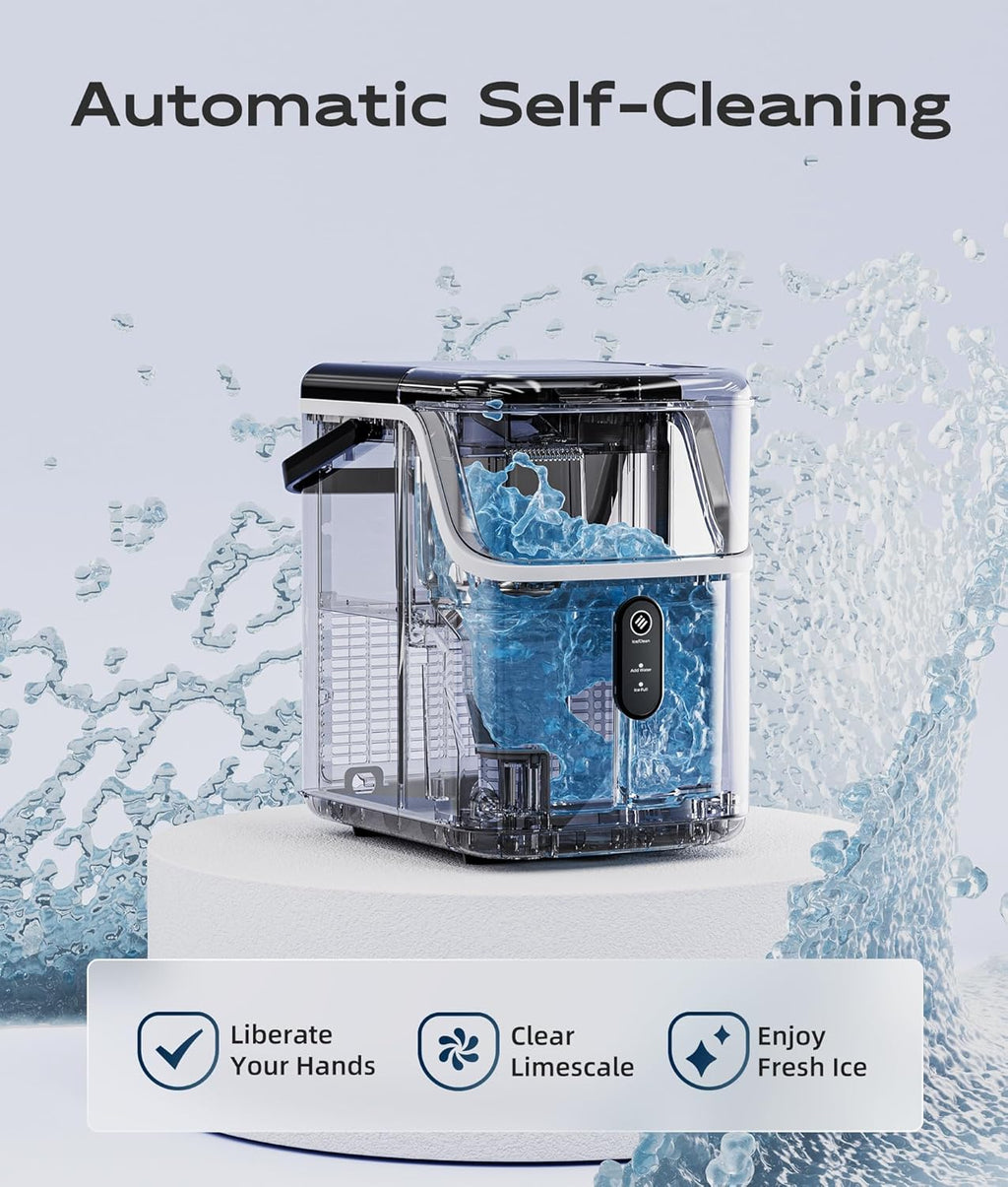 Nugget Ice Maker Countertop, 33 lbs/24H, Self-Cleaning, Stainless Steel H538340