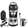 20 Bar Espresso Machine, 1350W High Performance, 1.4 Ldetachable transparent water tank, Thermo block beating system,With safety valve (Black)