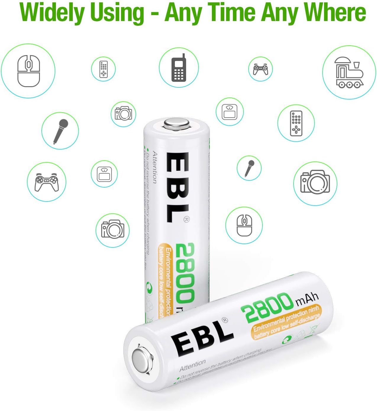 AA Rechargeable Batteries 2800mAh 4 Pack P54372