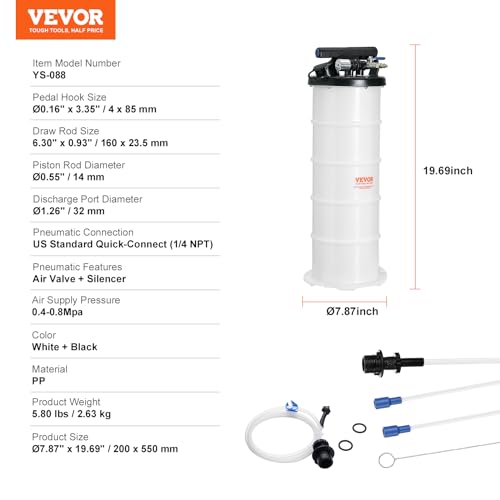 6.5L Pneumatic/Manual Fluid Extractor Pump for Oil Change Z190118
