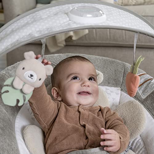 Baby Bouncer Seat with Light-Up Toy Bar and Tummy Time Pillow Mat H911