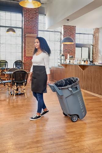 Vented Wheeled Trash Container, 32 Gal, Gray F3598