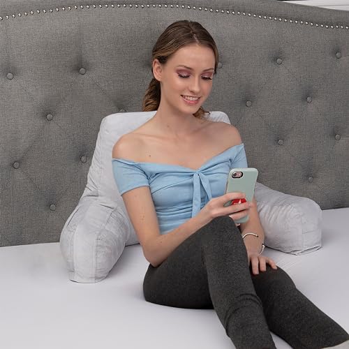 Reading Pillow with Arms, Shredded Memory Foam Backrest, Removable Cover V1399