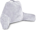 Husband Pillow Black, Standard+ Original Reading Pillow in Bed Rest Chair, Shredded Memory Foam Large Lounge Cushion Adult Backrest w/Arms, Comfy Back Support for Sit Sitting Up, Wash/Removable Cover