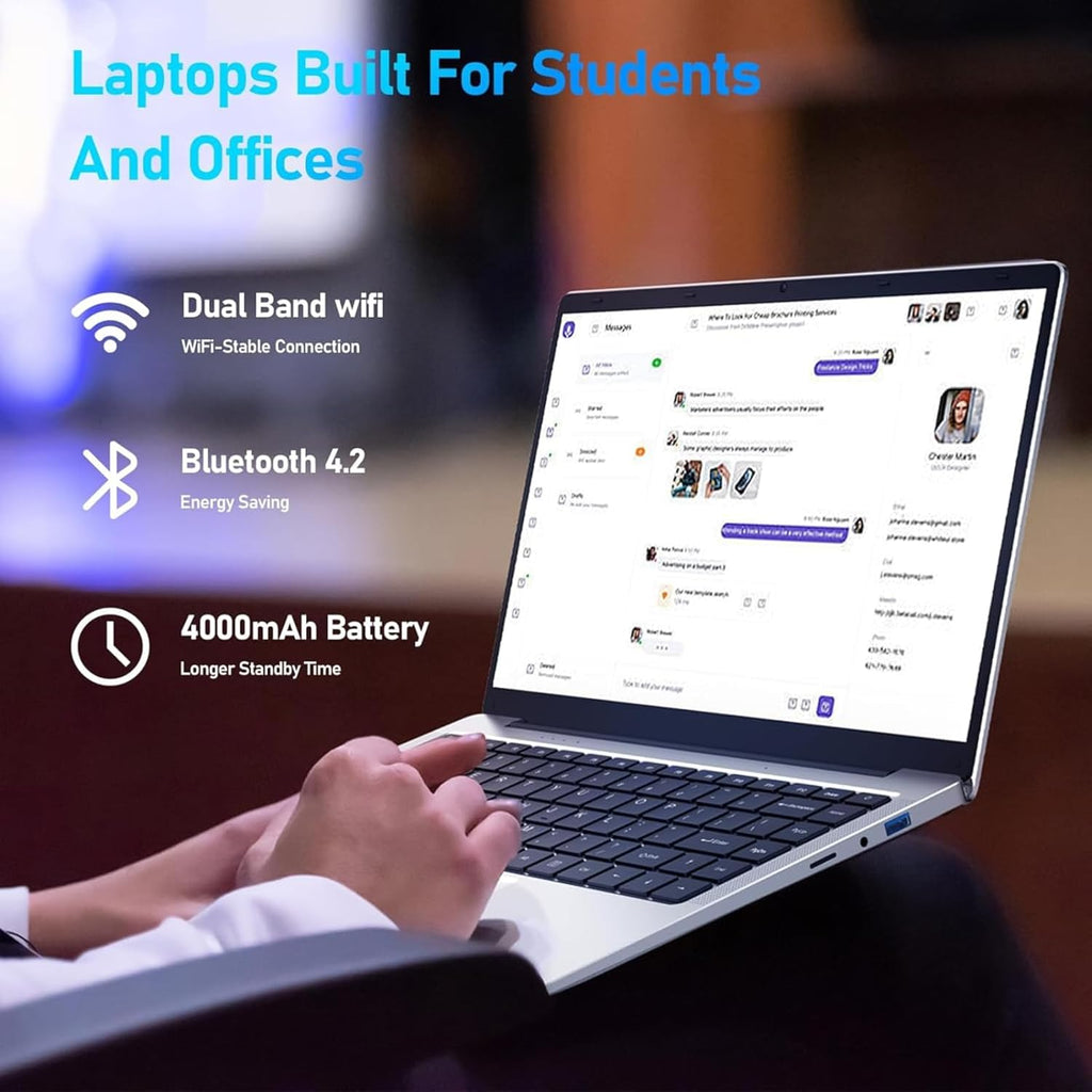 Laptop 14.1 inch 1080P FHD, 8GB RAM 256GB SSD, Windows 11 Pro S3190