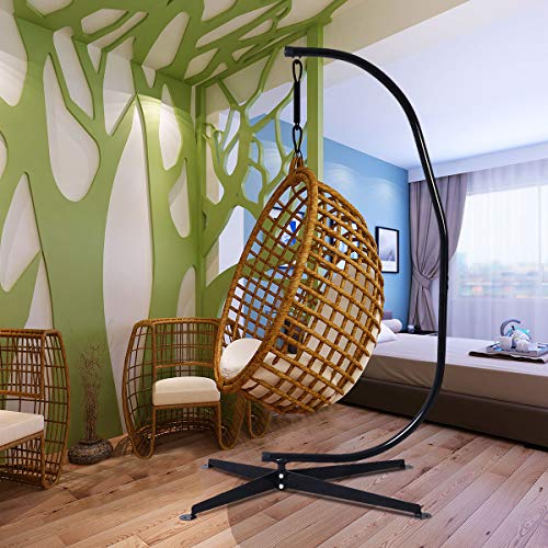 Hammock Chair Stand Only, Heavy-Duty Steel, 330 LBS Capacity, Indoor Outdoor, Black E6529