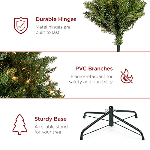 6ft Pre-Lit Douglas Fir Artificial Christmas Tree with 450 Warm White Lights T51460