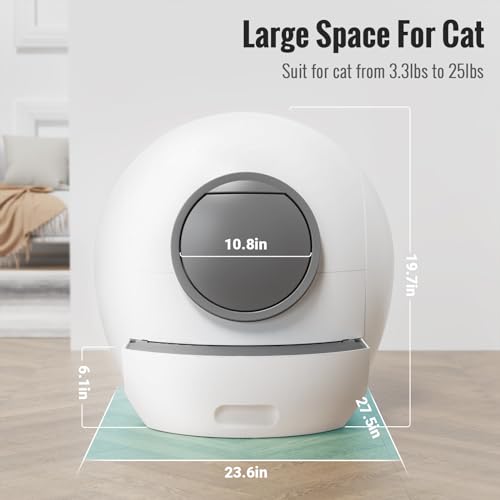 Automatic Self Cleaning Cat Litter Box for Multi Cats, 60L with Safety Protection H74738