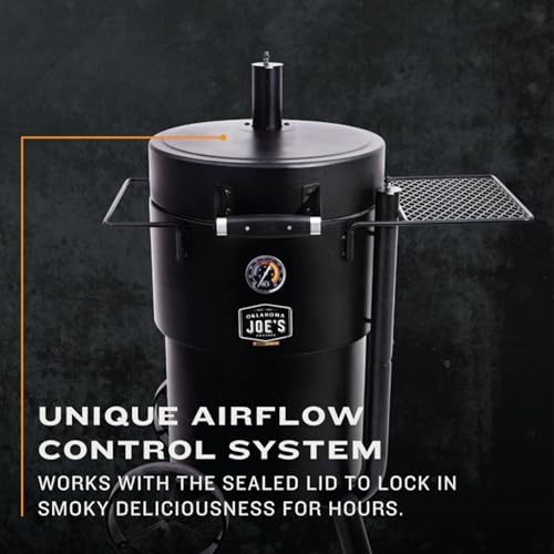 Barrel Drum Smoker with Porcelain Coated Steel, 630 Sq In Cooking Surface E456834