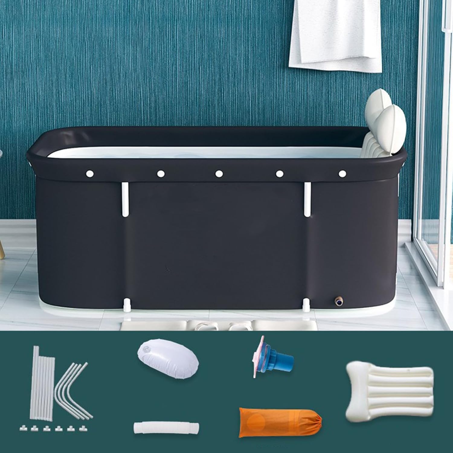 Foldable Portable Bathtub for Adults, Indoor & Outdoor Soaking Tub Y643