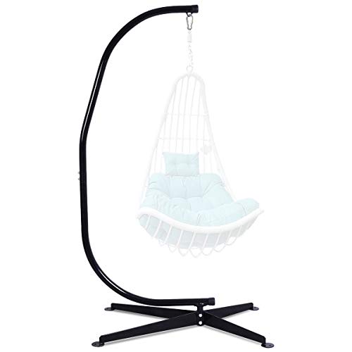 S AFSTAR Hammock Chair Stand Only, Hanging Hammock Stand with 9 Adjustable Height from 77”-93”, Heavy-Duty Steel Stand Only, 330 LBS Load Capacity, Only Hammock Swing Stand for Indoor Outdoor, Black