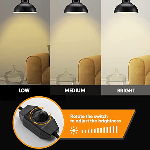 Vintage Plug in Hanging Light Kit, Industrial Pendant Lighting with E26 E27 Socket, 12.14FT Black Cord, 2 Pack G18881