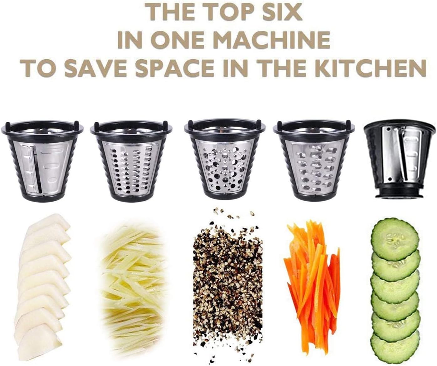 Electric Cheese Grater with One-Touch Control, 150W Kitchen Slicer Shredder K7709