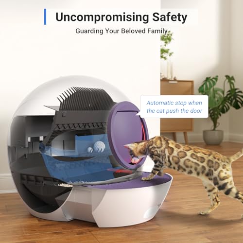 Self-Cleaning Litter Box for Multiple Cats with 2-Pack Litter, App Control, Odor-Free J6159