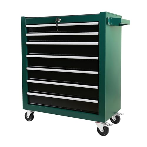 Rolling Tool Chest with Wheels, 5 Drawers, Blue & Grey F282