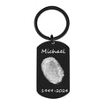Personalized Fingerprint Gift for Men Women,Custom Name Date Actual Fingerprint Engraved Dog Tag Pendant Stainless Steel Memorial Thumb Print Chain Keepsake Infinity Jewelry