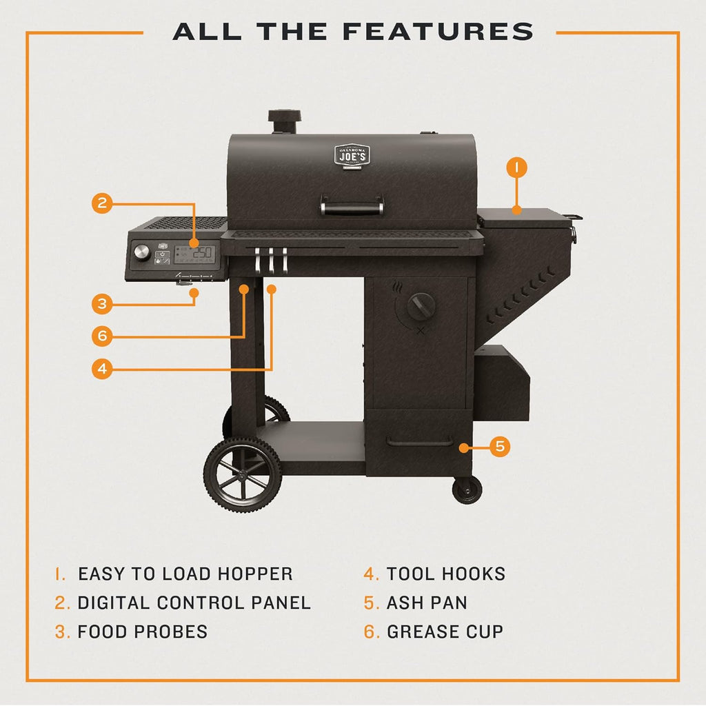 Charcoal Smoker and Grill, Black Steel A38635