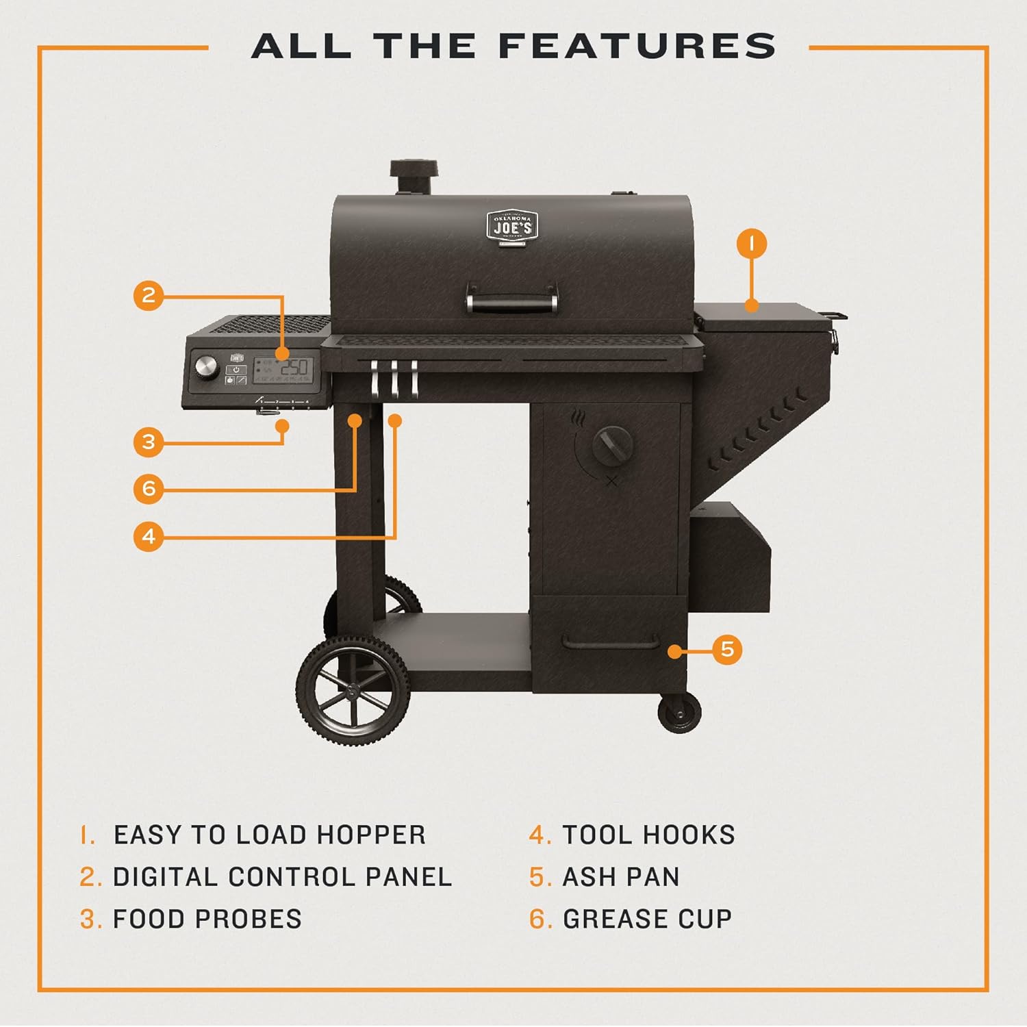 Charcoal Smoker and Grill, Black Steel A38635