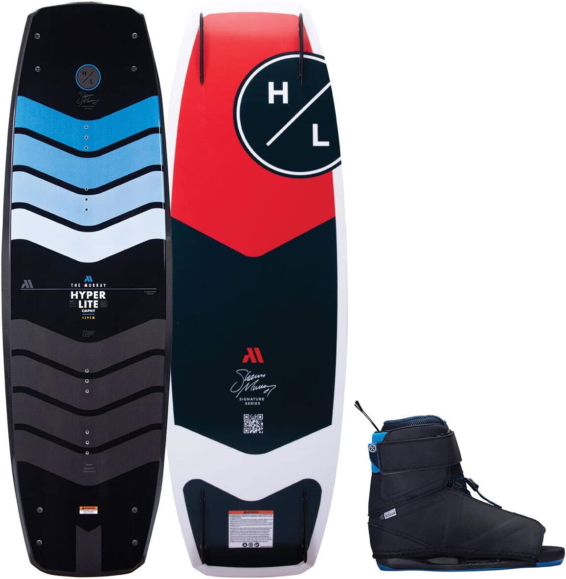 Hyperlite Murray Pro Mens Wakeboard 134 W/Session Bindings Black/Yellow 134cm/(7-10.5)
