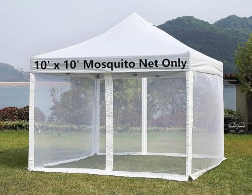 Mosquito Net for 10x10 Patio Gazebo Canopy, Double Door with Zipper G180