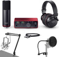 Focusrite Scarlett Solo Studio 4th Gen USB Audio Interface with Software Suite, Bundle, Broadcast Arm With Internal Springs & Pop Filter, Includes, CM25 condenser microphone, SH-450 headphones