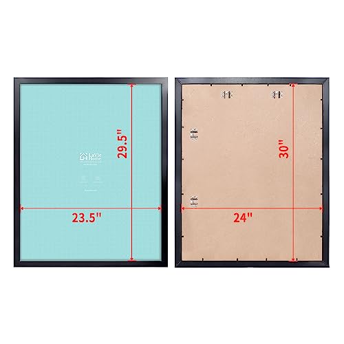 22 x 28 Poster Frame 2 Packs Black, Display Pictures 18x24 with Mat or 22x28 Without Mat Q512961