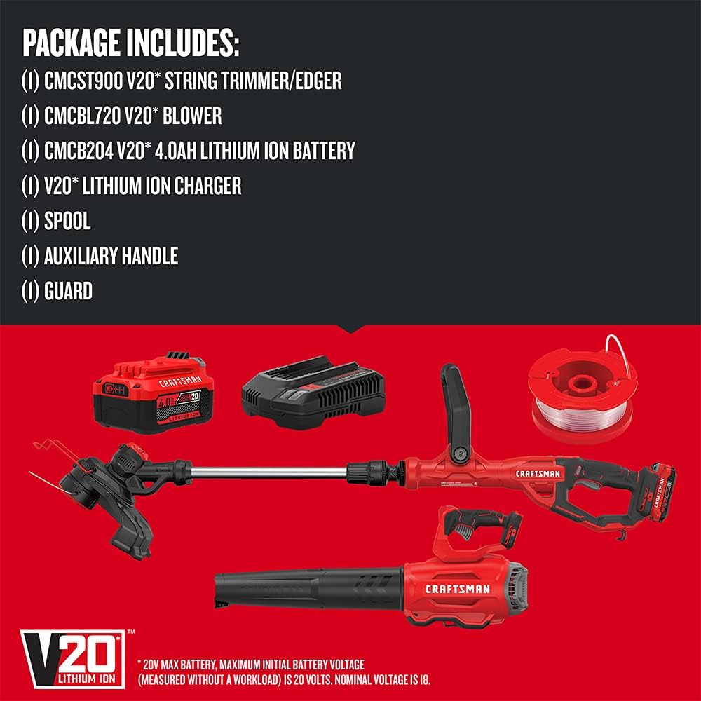 Cordless String Trimmer and Leaf Blower Combo Kit V36308