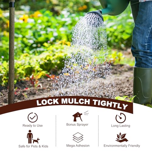 Mulch Glue - 1 Gallon Concentrate Gravel Glue with Applicator for Landscaping W367416