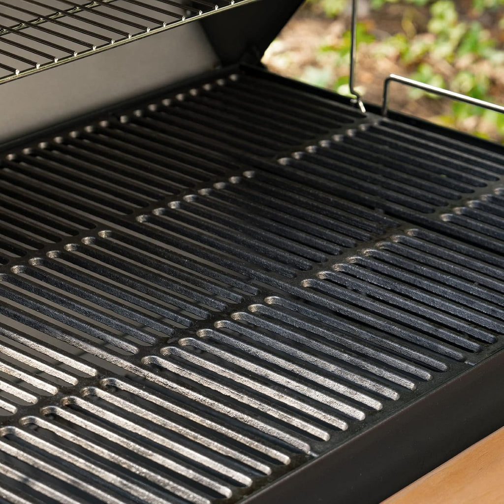 Charcoal Grill and Smoker with Cast Iron Grates and Warming Rack B902356