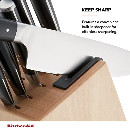 14-Piece Knife Block Set with Built-in Sharpener, High Carbon Stainless Steel, Birchwood F32418